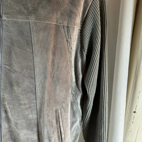 Sierra Ridge genuine leather suede gray sweater men’s - Picture 4 of 10
